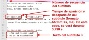 codificación de un archivo de subtítulos